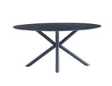 Casa Vital MELISANA Table à manger ovale Noir mat avec motif marbré 160 x 90 x 76 cm Charge maximale 50 kg