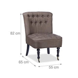 Relaxdays Fauteuil Cocktail, 82 x 55 x 65 cm, Brun