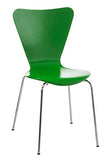 Chaise Empilable Calisto en Bois - Assise Ergonomique - Chaise de Salle d'Attente en Bois Chaise, Hauteur Assise 45 cm -Couleurs au Choix:, Couleur:Vert