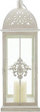 khevga Lanterne baroque en métal blanc dans un style shabby 39 cm