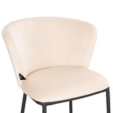 SVITA Kate Lot de 2 tabourets de bar avec dossier en velours Beige