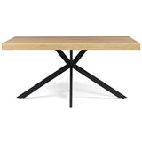 IDMarket Table à Manger Alix 6-8 Personnes Pied araignée Bois et Noir 160 cm