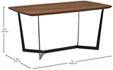 Marque Amazon - Rivet - Table de salle à manger au style industriel, largeur 160 cm, Noyer