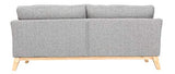 Canapé scandinave 3 Places Gris Clair déhoussable Pieds Bois Oslo