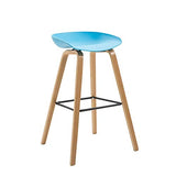 YLCJ Tabourets de Bar Chaise Repose-Pieds avec siège ABS Chaises de Salle à Manger Tabouret pour Le Petit déjeuner Cuisine Restaurant Pub | CAF; Tabouret de Bar Max. Charge 150kg Jambes de Bois