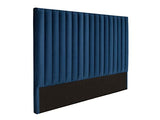 Vente-unique - Tête de lit Coutures Verticales Sarah - 170 cm - Velours - Bleu Nuit