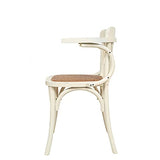 Biscottini Chaise Bois avec accoudoirs Thonet 77x45x42 cm | Chaise Salle a Manger | Chaise Cuisine en Bois Massif | Chaise bistrot | Chaise Blanche