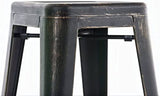 CLP Lot De 4 Tabourets De Bar Joshua I Tabouret De Bar Industriel Empilable Et Robuste I Repose-Pieds Structure A 4 Pieds I Hauteur Siège 77 cm, Couleur:Noir/Or