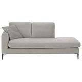 Méridienne en Velours Gris Clair Cozy - Miliboo & Stéphane Plaza