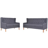 YiYueTrade Ensemble de canapés 2 pcs Tissu Gris