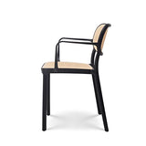 Kosmi - Chaise de Salle à Manger Noire au Style Vintage avec accoudoirs