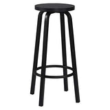 WOLTU 2 X Tabourets de Bar Bistro Tabouret Assise Rond en MDF et métal,Noir BH237sz-2