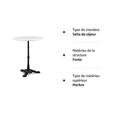 blumfeldt Patras - Table de bistrot avec Bord décoratif, Table Haute avec Pied en Fonte, Table de Bar pour l'intérieur et l'extérieur, imperméable, résistante au Gel, Ø 60cm, Hauteur 71 cm, Blanc