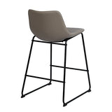 MEUBLE COSY Lot de 4 Tabouret de Bar Rétro Vintage avec Dossier et Repose-Pieds, Siège Rembourrés de 68 cm de Haut, Style Industriel, Chaises Hautes en Similicuir Gris