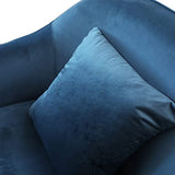 Fauteuil de salon | Fauteuil moderne en velours | Fauteuil de relaxation pour chambre | Chaise longue et cocktail | Fauteuil de lecture confortable, fauteuil capitonné Ralph par JD Elegance, bleue