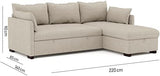 BUDWING Orlando Canapé Convertible d'angle Lit Chaise Longue Coffre Réversible Droite et Gauche Beige