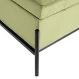 Lolahome Banc coffre en velours et métal vert de 83 x 40 x 43 cm