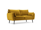 Kooko Home Canapé Velours, Lento, 2 Places, Jaune, 158x100x90