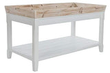 My Flair Tables Basses, MDF, placage, Blanc, Bois Vieilli, 55 x 100 cm