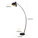 Osasy Lampadaire Arc, lampe à pied design rétro, Abat-jour réglable, 1x E27 max. 60 Watt, métal, en noir-doré,Lampadaires pour le salon, les salons,la lecture
