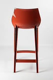 Mahi Mahi Tabouret de bar design moderne en polypropylène coloré, hauteur 76 cm, MMPPBR2, rouge rouille, lot de 2 tabourets