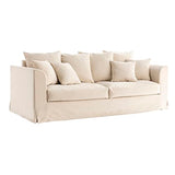Miliboo Canapé déhoussable 3 Places en Tissu écru Fever