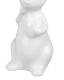 dekojohnson Lapin de Pâques décoratif - Décoration de jardin - Lapin en céramique classique blanc debout - 30 cm