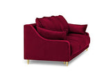 Mazzini Sofas Canapé Velours Convertible avec Coffre De Rangement, Pansy, 3 Places, Rouge, 215x94x90