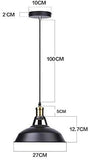 HLigExp Suspension industrielle,plafonnier rétro blanc classique, abat-jour suspendu en métal blanc rétro (câble réglable), très approprié pour café,bar ou cuisine E27(sans ampoule)[A-level energy ++]
