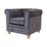 Zons Manhattan - Fauteuil en velours, couleur : Gris anthracite
