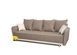 Canapé Convertible 3 Places Tissu Beige Moss