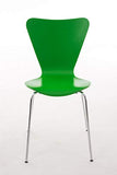 Chaise Empilable Calisto en Bois - Assise Ergonomique - Chaise de Salle d'Attente en Bois Chaise, Hauteur Assise 45 cm -Couleurs au Choix:, Couleur:Vert