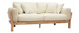 Miliboo Canapé scandinave 3 Places déhoussable Blanc crème et Bois KYO