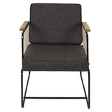 HOME DECO FACTORY HD7163 Fauteuil Assise Siege Salon Pieds, Métal, Marron-Noir-Bois, 63x79x73cm