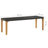 vidaXL Banc de Jardin 80 cm Résine tressée Noir