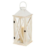 Lights4fun LED Lanterne Folkestone en Bois avec Bougie TruGlow®