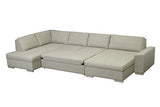 Canapé d'angle panoramique Convertible CASA en U en Tissu Beige Moderne et Design (Angle Gauche)