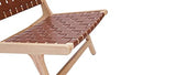 Miliboo Fauteuil Ethnique en Bois et Sangles tressées Marron Bondi