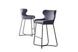 Chaise de bar moderne en tissu piqué losange, pieds effet laiton, cuisine, tabouret de bar, tissu velours