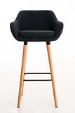 Tabouret de Bar Grant Tissu Design Scandinave I Tabouret de Bar Industriel avec Dossier et Accoudoirs I Chaise de Bar Confortable Ergonomiqu, Couleur:Noir