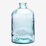 Grande Bouteille en Verre Recyclé Transparent au Design Lisse - Carafe en Verre de Style Méditerranéen Fabriquée à la Main Pour la Décoration de la Maison et du Jardin