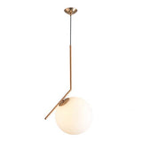 MZStech Moderne Mode Suspension Lampe Fer Verre LED Luminaire Suspension Boule Verre Vec Du Métal Doré (20CM)