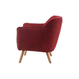 Zons Maestro Fauteuil L. 76 x P. 74 x H. 77cm en suédine Bordeau
