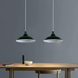 Plafonnier moderne vintage industriel rétro en métal avec abat-jour réglable suspension luminaire industrielle (vert)