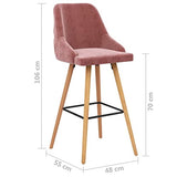 vidaXL 2X Chaises de Bar Sièges de Comptoir Tabourets de Pub Chaises de Bistro Chaises de Comptoir Tabourets de Bar Sièges de Bistro Rose Velours