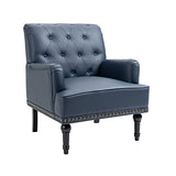 SEPNINE Fauteuil Classique en Cuir synthétique - pour Salon et Chambre - Charge maximale : 150 kg (Bleu foncé)