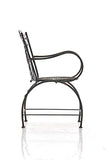 Chaise de Jardin en Fer Forgé Sheela - Design Romantique avec Dossier Accoudoirs et Repose-Pieds - Chaise de Terrasse en Fer avec de Belles, Couleur:Bronze