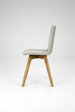 Tenzo MIA Designer Lot de 2 chaises, Polyester, Gris/Chêne, 44x50x83 cm
