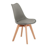 H.J WeDoo Lot de 2 chaises de Salle à Manger scandinaves, Chaises Rétro Bois de hêtre Massif - Gris