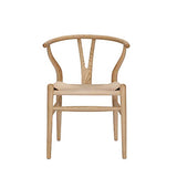 Tomile wishbone Style chaise CH24 / tissé Assise de Chaise/Chaise de salle à manger en bois massif/chaise de Fauteuil en rotin (Couleur: Couleur bois naturel)